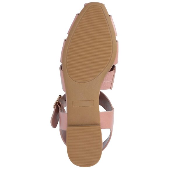Journee Collection Womens Cailinna Caged Buckle Square Toe Flats Mauve Pink 8 US - Picture 5 of 6